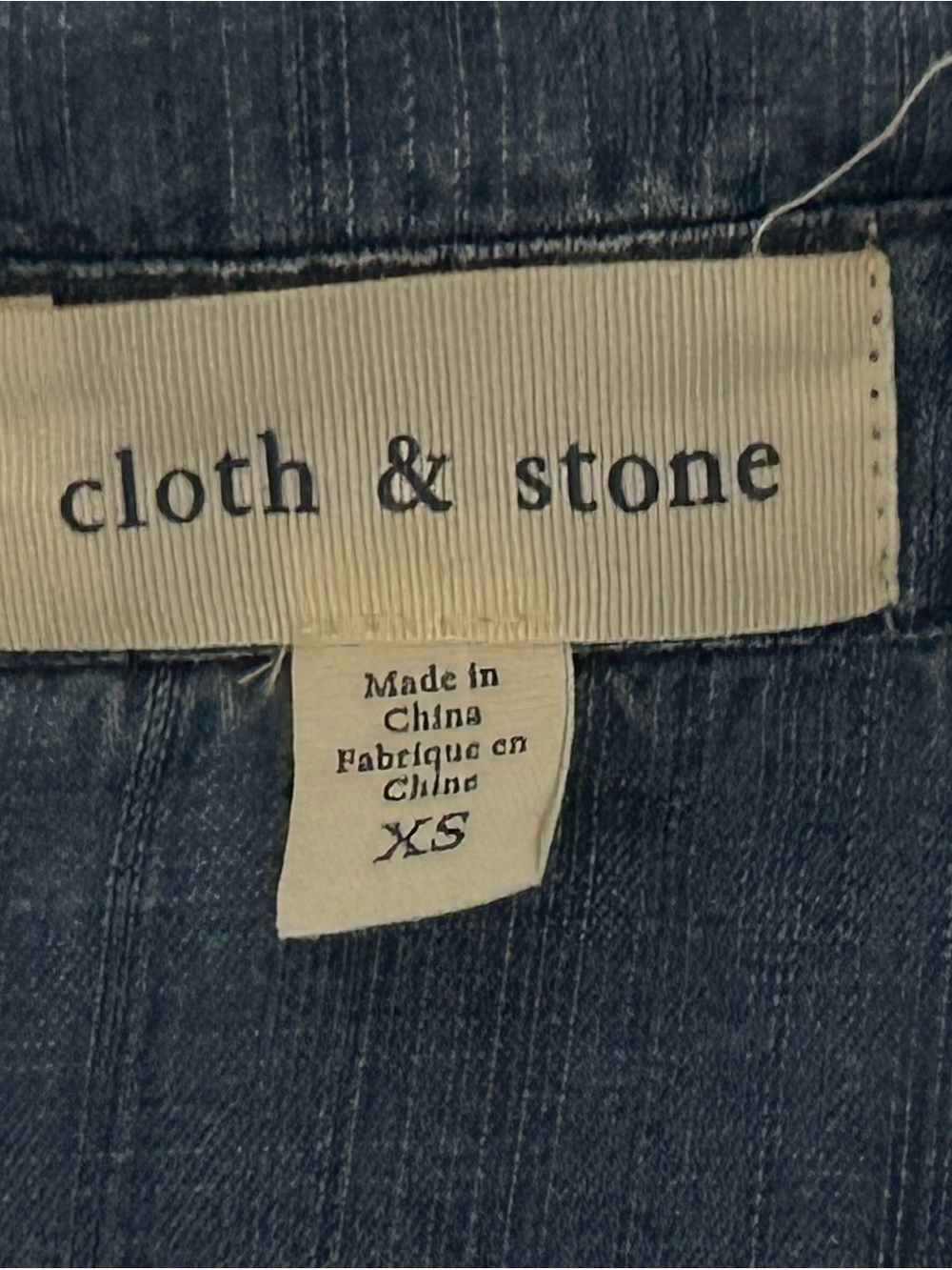Cloth & Stone XS Tencel Chambray Shirt Dress Frayed Hem Boho Western - Picture 4 of 8